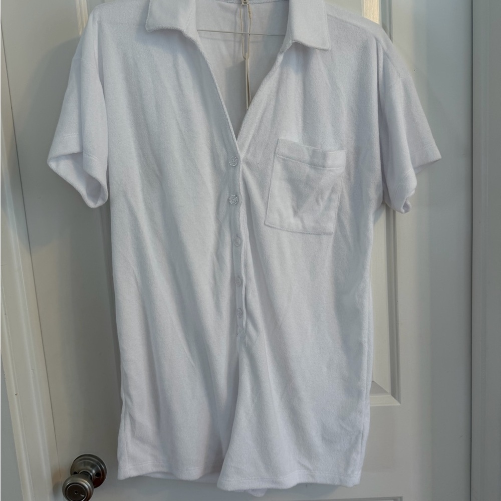 Z Supply white terry romper